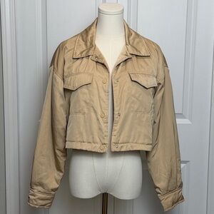 Forever21 Lightweight Quilted Cropped Bomber Jacket Small
